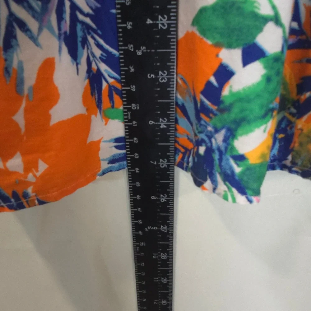 Tommy Bahama Girls Tropical Floral One Shoulder Ruffle Dress Orange Blue Size 6X